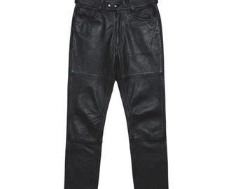Y2k Vintage Hein Gericke & Harley-Davidson Leather Moto Pants size 32 Gothy Emo