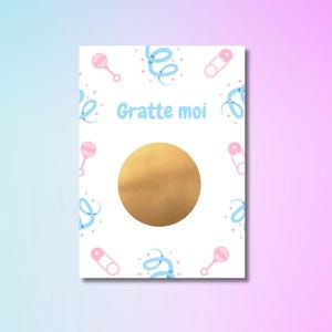 Carte à gratter "C'est une fille !" à imprimer (PDF)