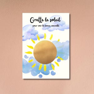 Carte à gratter personnalisée – Annonce de grossesse à imprimer (PDF)