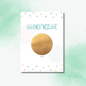 Carte à gratter personnalisée – Annonce de grossesse à imprimer (PDF)