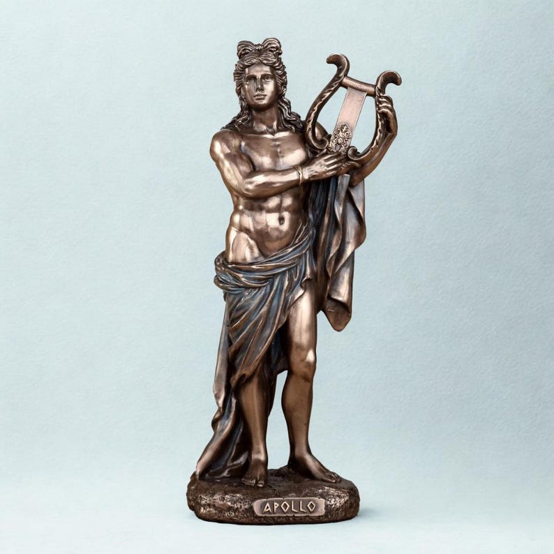 Greek God Apollo Playing Lyre 16cm Veronese Statue - Etsy