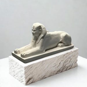 Egyptian Sphinx & Pyramid Statue | Mini Plaster Model for Home or Aquarium Decor