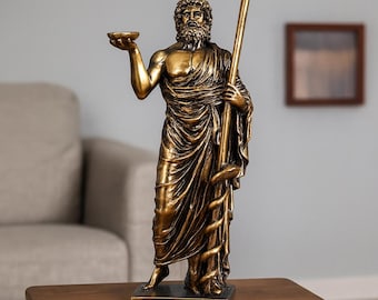 Estatua de Asclepio: Dios griego de la medicina para tu hogar