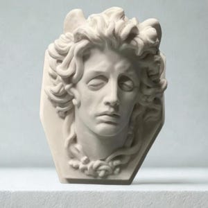 Medusa Plaster Statue | Greek Mythology Mini Figurine Desk & Home Decor