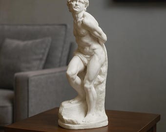 Michelangelo Replica Statue | Mini Plaster Sculpture Desk Art Decor