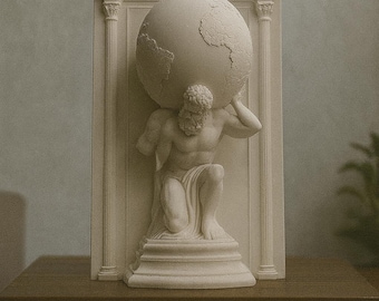 Hercules Plaster Statue: Greek Mythology Desk Decor