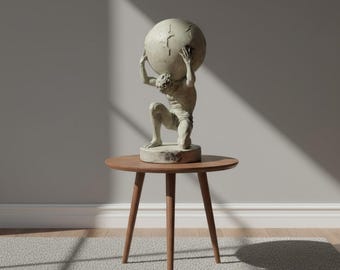 Greek Titan God Sisyphus Statue – Carrying The World Figurine, Roman Mythology Home Decor