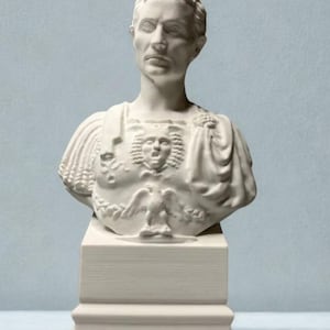 Caesar Plaster Bust | Roman Art Sculpture for Desk & Home Decor