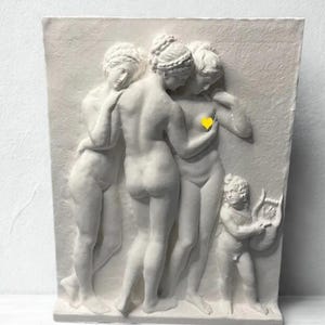 Cupid & Goddess Statue | Romantic Gypsum Sculpture Angel Home Decor Gift