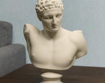 Busto de Hermes / Estatua de yeso de arte griego para decoración del hogar y el escritorio