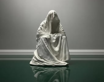 Encanto vintage: Estatua de yeso de un mago fantasma para tu hogar