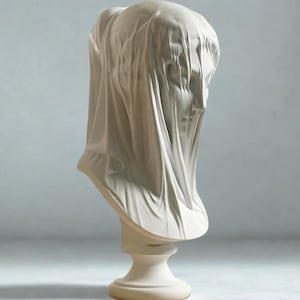 Veiled Lady Bust Statue | Greek Goddess Sculpture for Home & Desk Decor