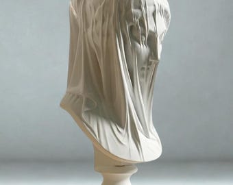 Veiled Lady Bust Statue | Greek Goddess Sculpture for Home & Desk Decor