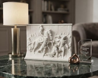 Retro Roman Relief Sculpture | 3D Art Plaster Statue – Home Decor Wall Ornament