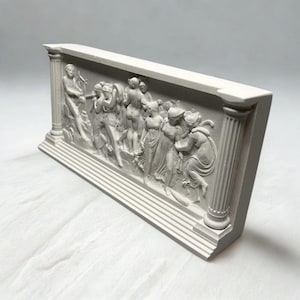 Dancing Muse Relief Statue | Greek Plaster Wall Art & Desk Decor