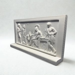 Danish Museum Relief Sculpture | Modern Plaster Wall Art & Desk Ornament