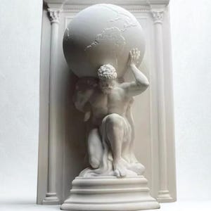 Hercules Plaster Statue: Greek Mythology Desk Decor