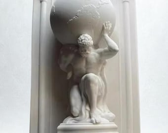 Hercules Plaster Statue: Greek Mythology Desk Decor