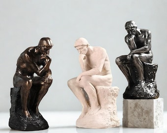 ロダンの「考える人」像：コールドキャストブロンズ彫刻、オフィス装飾