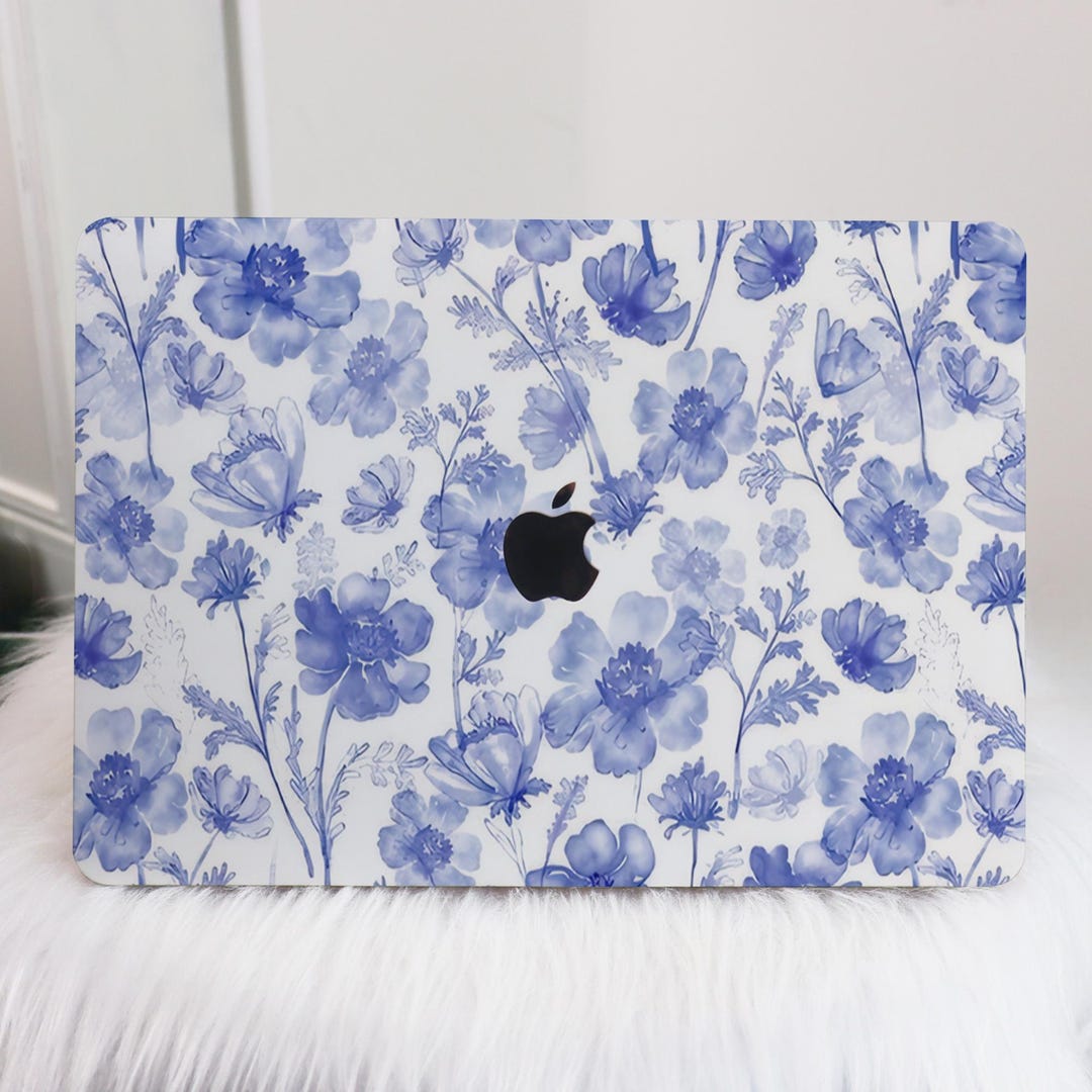 Personalized Blue-purple Floral Pattern MacBook 2025 Case-handmade - Etsy