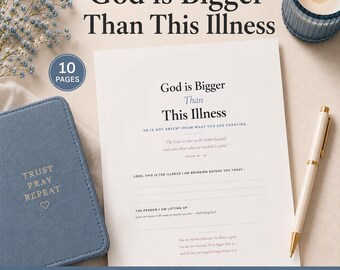 Facing Illness with Faith Bible Worksheet | War Binder Scripture Printable | Christian PDF