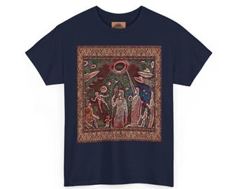 Funny Ancient Gods Alien Theory Shirt Humorous Extraterrestrial Mythology Tee Cosmic Deities Concept Print