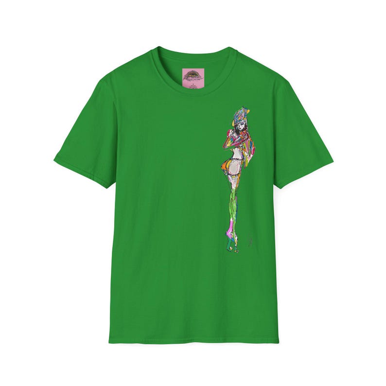 Breezy Sketch Fashion Girl T Shirt Design Unisex Soft Tee Minimalist Marker Style Playful Spring Youthful Chic image 8