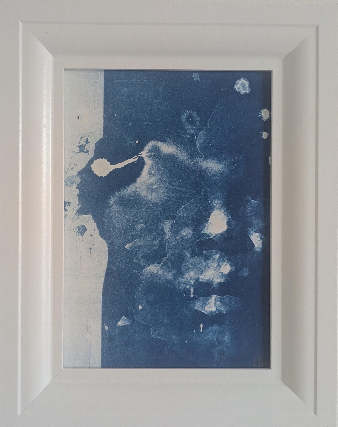 Original One of a Kind Cyanotype Art Print, Abstract Faces, Handmade ...