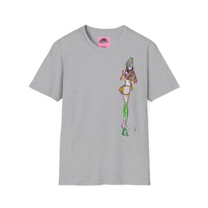 Breezy Sketch Fashion Girl T Shirt Design Unisex Soft Tee Minimalist Marker Style Playful Spring Youthful Chic image 4