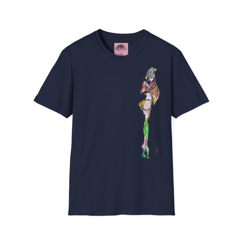 Breezy Sketch Fashion Girl T Shirt Design Unisex Soft Tee Minimalist Marker Style Playful Spring Youthful Chic image 11