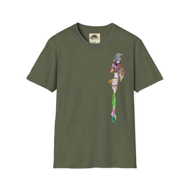 Breezy Sketch Fashion Girl T Shirt Design Unisex Soft Tee Minimalist Marker Style Playful Spring Youthful Chic image 6