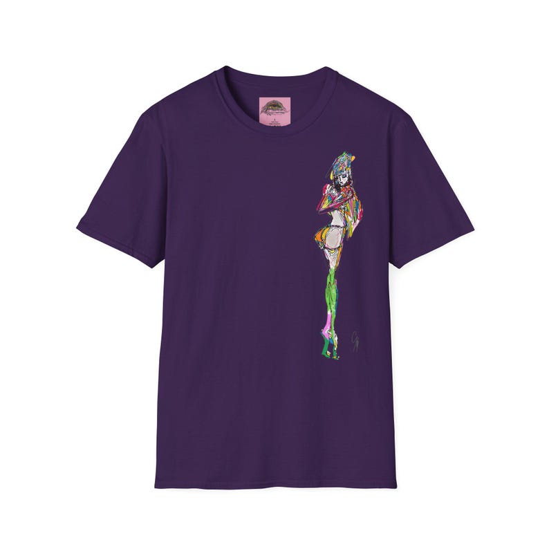 Breezy Sketch Fashion Girl T Shirt Design Unisex Soft Tee Minimalist Marker Style Playful Spring Youthful Chic image 12