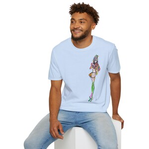 Breezy Sketch Fashion Girl T Shirt Design Unisex Soft Tee Minimalist Marker Style Playful Spring Youthful Chic image 16