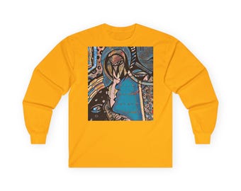Rabbit Journey Wonderland Metaphorical Print Long Sleeve Tee | Antanora Art