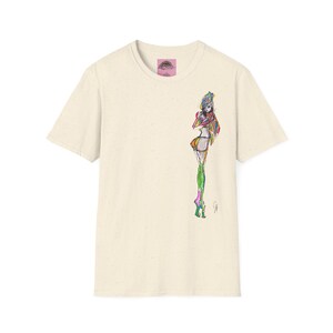 Breezy Sketch Fashion Girl T Shirt Design Unisex Soft Tee Minimalist Marker Style Playful Spring Youthful Chic image 5