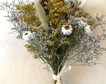 Small DRIED Wild FLOWER BOUQUET, Rustic Dried flower bunch, Earth tone bunch prim bouquet, Wedding Flowers country flower bunch barn country