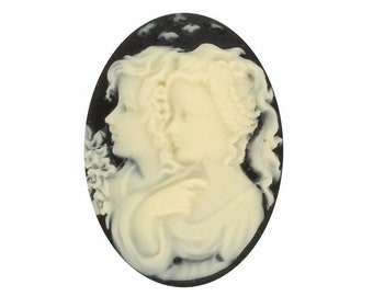 African American Black Woman Resin 25x18 Cameo Brown and Ivory 999x