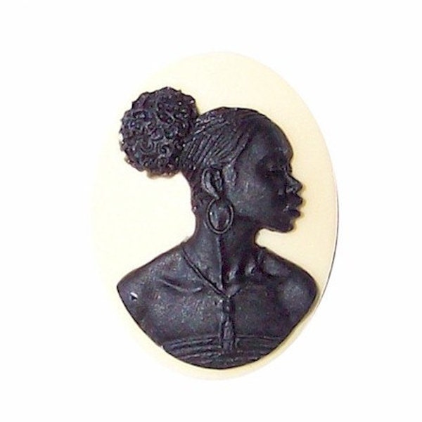 1pc 25x18mm Black off white African American cameo jewelry findings cameo jewelry supply diy earrings pins necklaces buttons pins etc 733x