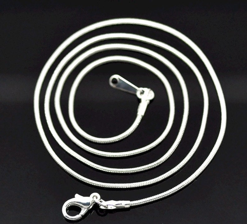 1pc 20 inch Silver Snake Chain with Lobster Clasp 1.2mm thick 830x image 1
