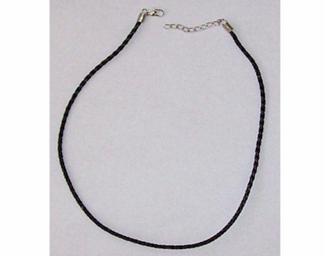 Black Leatherette Necklace Cord 17 Inches Inexpensive Pendant Cord