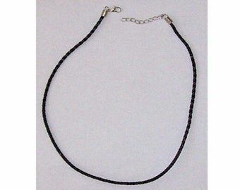 Black Leatherette Necklace Cord 17 inches inexpensive pendant cord chain substitute 186x