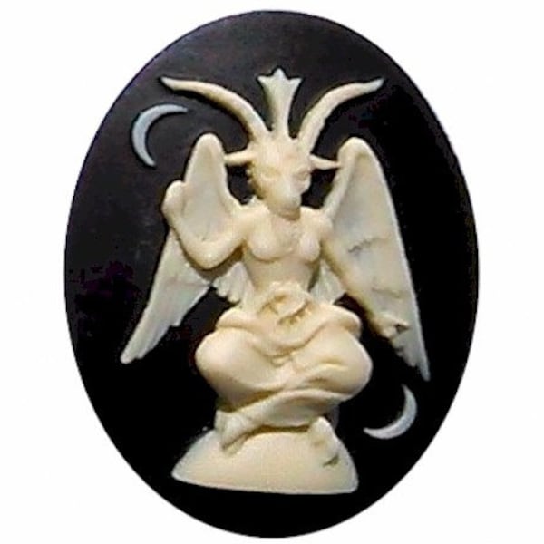 40x30mm Baphomet occult embellishment creepy horror cameo gothic halloween supply tattoo decor black cabachon pagan wicca witchcraft 1  933x