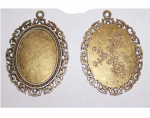 Antique Bronze 25x18mm Dragon Cabochon Setting 582x
