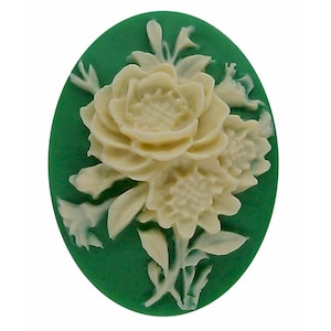 40x30mm flora cabochon Green Flower Bouquet cameo Oval Resin Cameo jewelry finding garden embellishment diy  botanical jewelry supply 70R