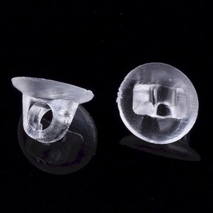 doz pack 8mm clear Plastic Button Shank 3mm Hole. acrylic Button Back blank button supply turn any flat back cabochon into button S4115