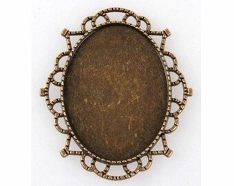 40x30mm bronze setting blank cabochon base Bronze frame for cameos & gems loose unset stones  jewelry finding 941x