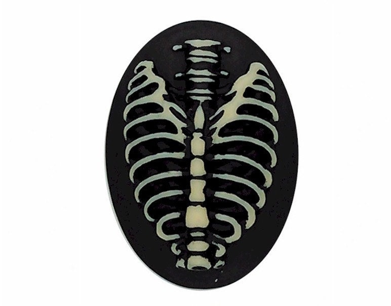 Zombie Corpse Rib 40x30mm Skeleton Bones Rib Cage Resin Cameo Cabochon Day of the Dead ...