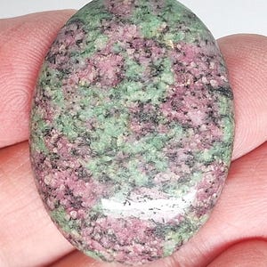 40x30mm Anyolite Ruby in Zoisite loose flat backed cabochon mottled green purple spot Gemstone Flat Back Cabachon   wire wrapper S2203