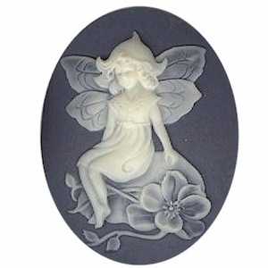 40x30 Cameo over 100 Designs Blue Fairy Cameo Resin Cabochon Nymph