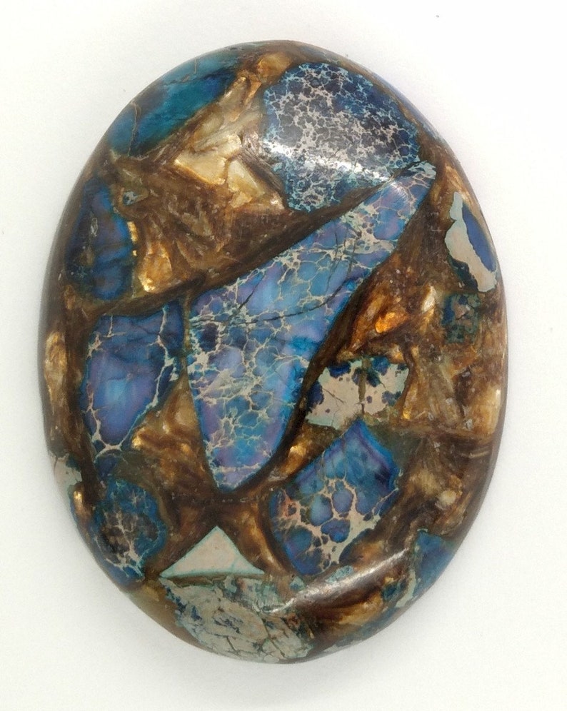 read description S4000 1pc 40x30mm Deep Blue Copper Matrix Collage Stone Cabochon Flat back oval cab Cabachon choose your Stone